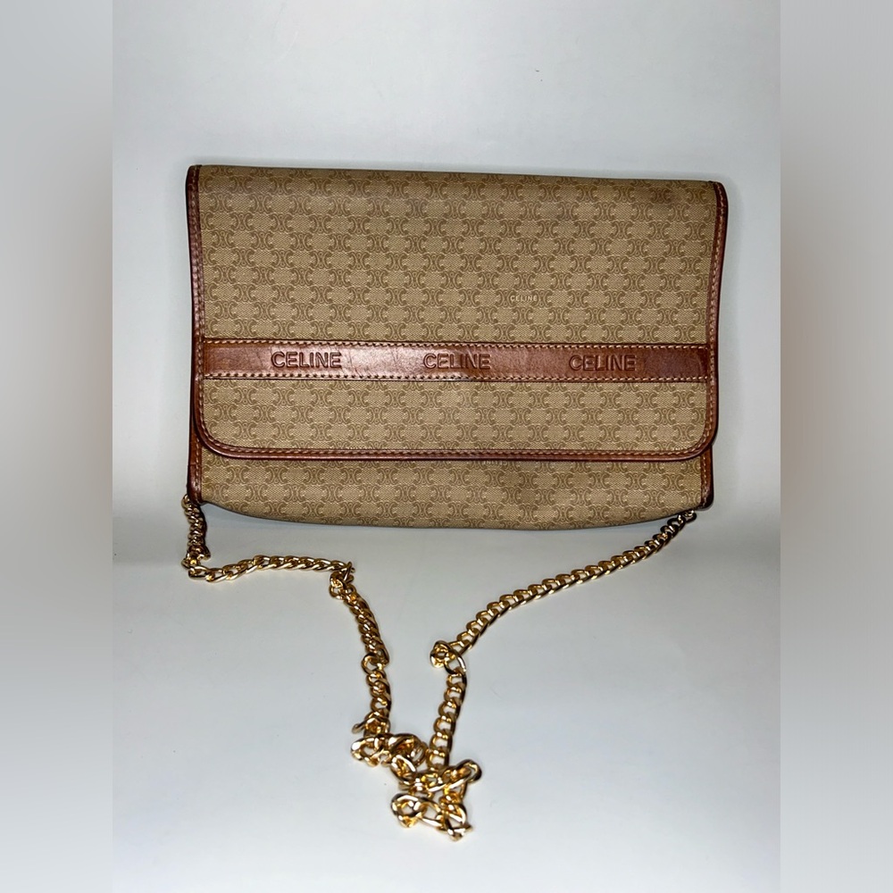 Pre loved Celine Macadam vinyl portfolio crossbody bag - Picture 1 of 15